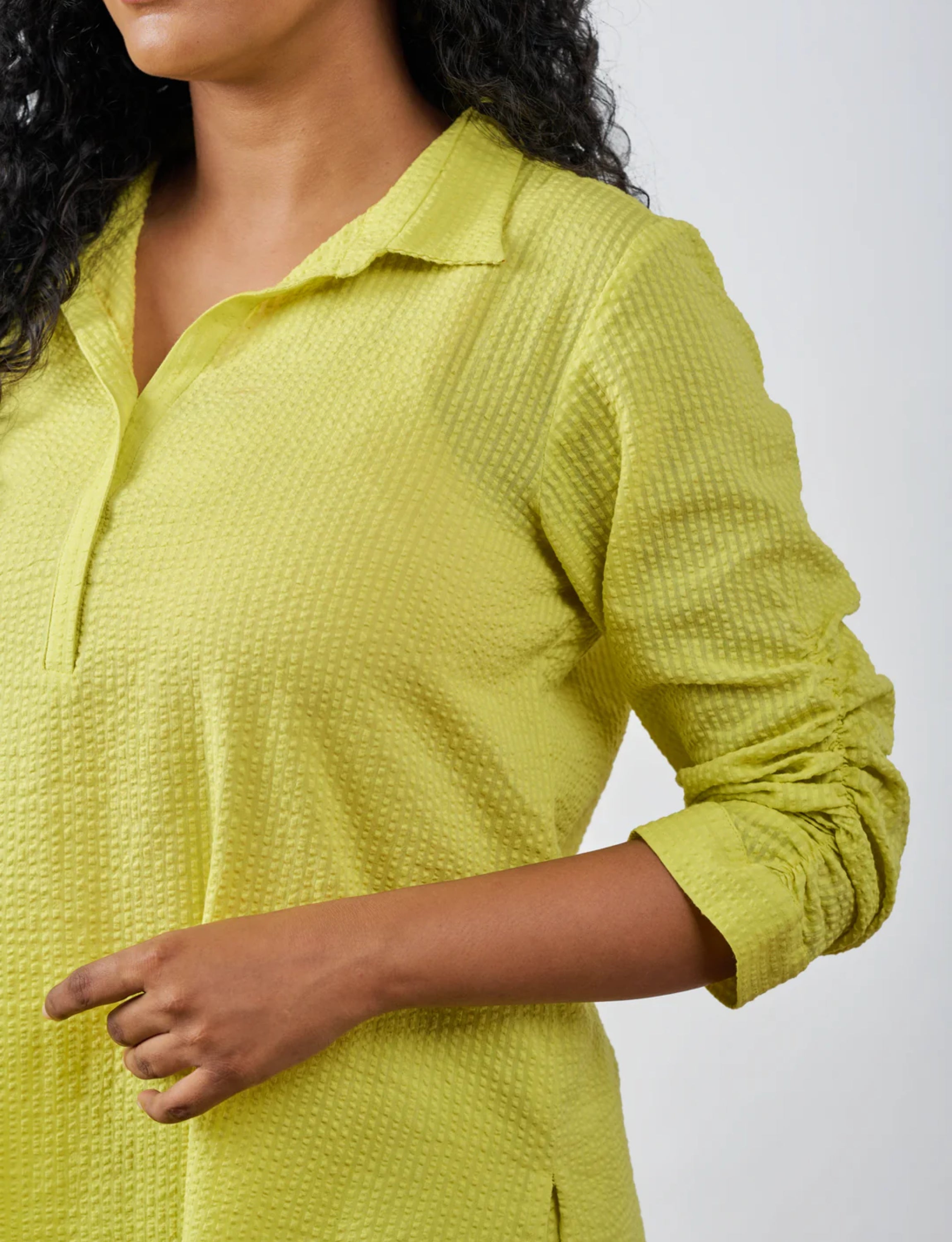 Lime Collared Kurta